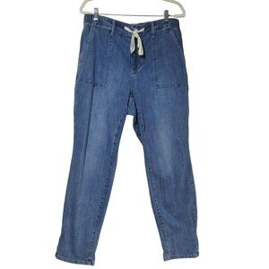 JUDY BLUE Jeans 16W Elastic Waist High Rise Cargo Tapered Medium Wash  JB88496